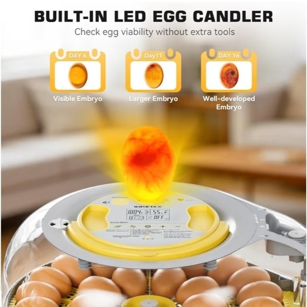 26 Egg Smart Incubator VOICE‎ CONTROL Auto Turning Temp Digital Poultry Hatcher - Picture 4 of 9